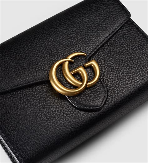 gucci gg marmont 2.0 leather chain wallet|Gucci Marmont mini bag wallet.